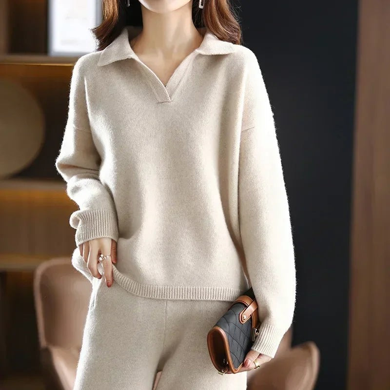 Women's cashmere-blend two-piece knitted set - product photo 2