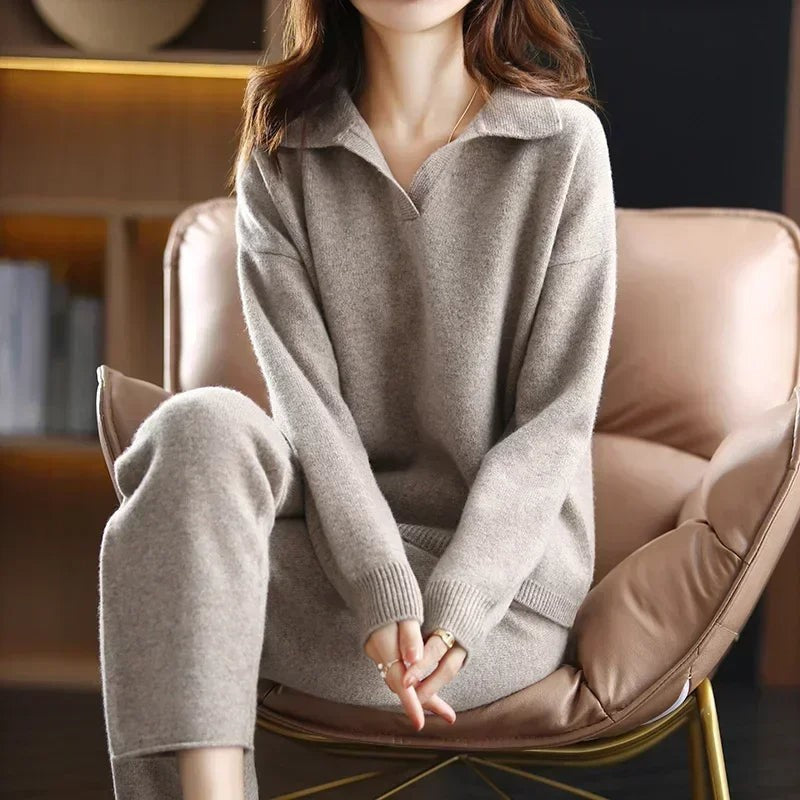 Women's cashmere-blend two-piece knitted set - product photo 4