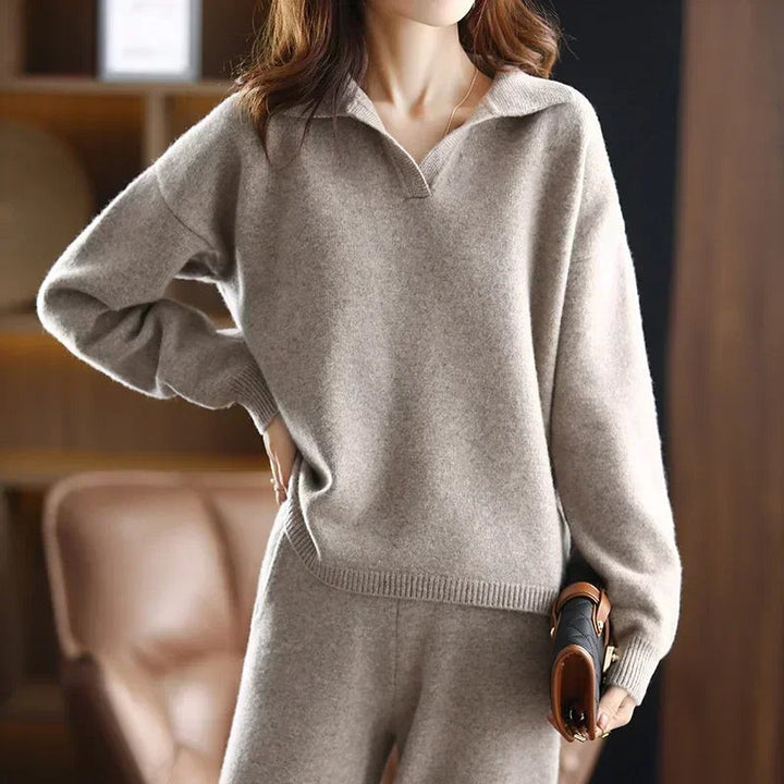 Women's cashmere-blend two-piece knitted set - product photo 5
