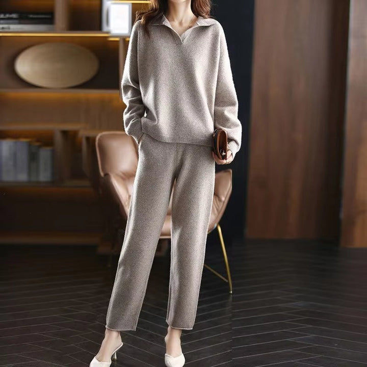 Women's cashmere-blend two-piece knitted set - product photo 7