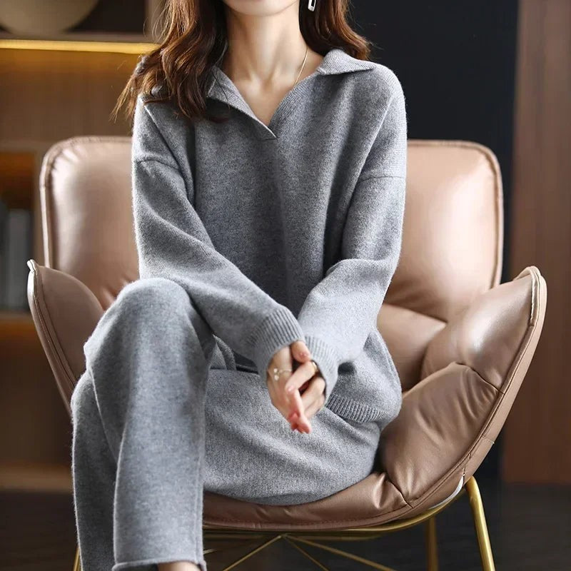 Women's cashmere-blend two-piece knitted set - product photo 8