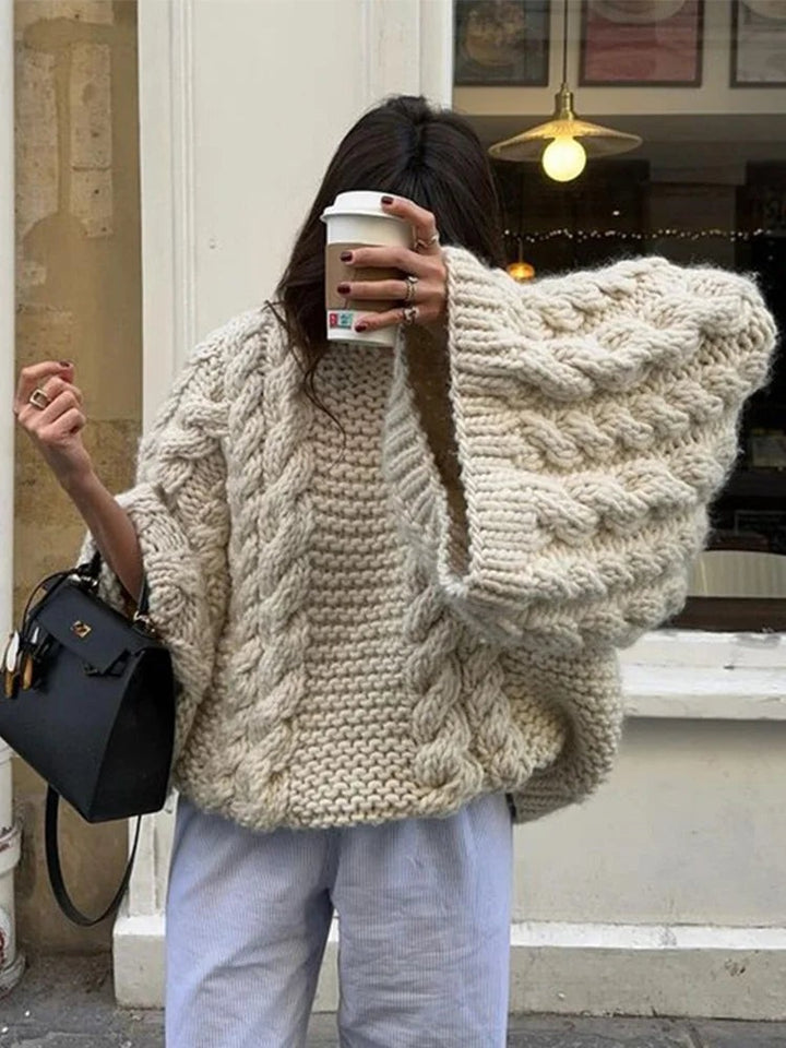 Women's chunky knit sweater - product photo 3