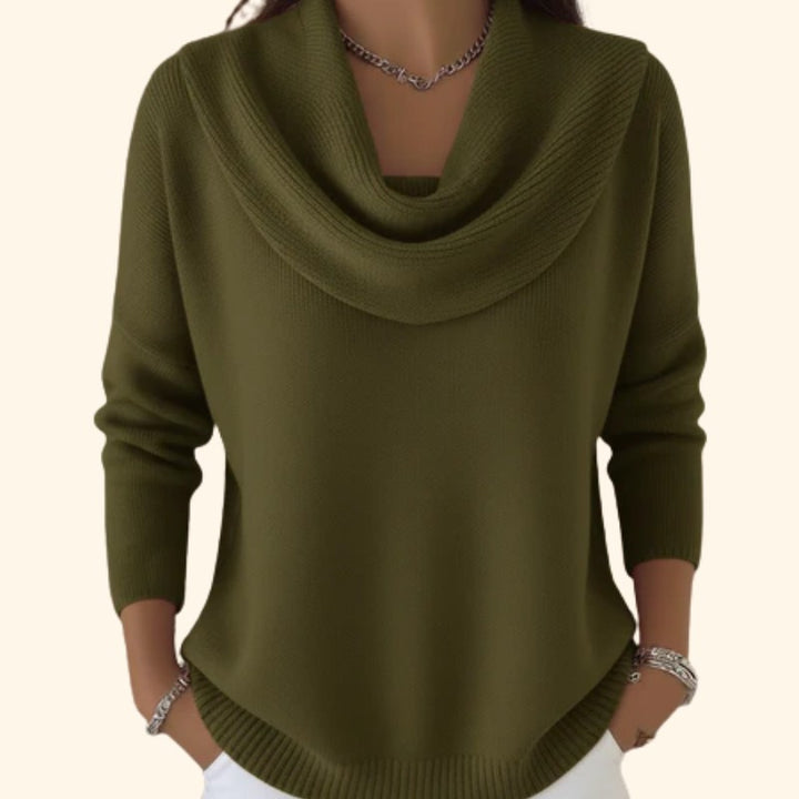 Women's draped cowl neck sweater - product photo 3