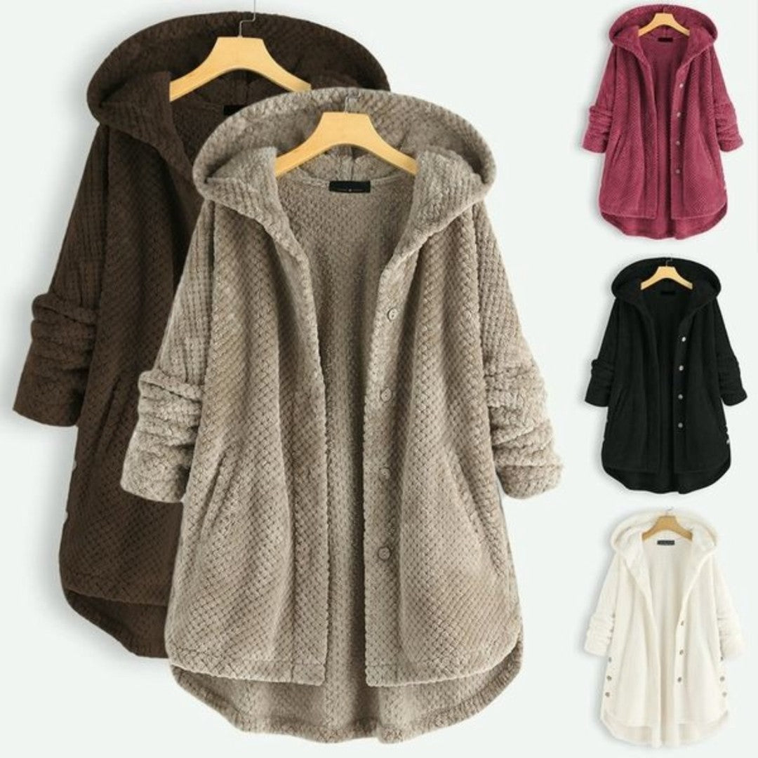 Women's fleece jacket with a reversible hood - product photo 1