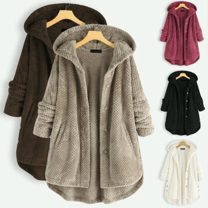 Women's fleece jacket with a reversible hood - product photo 1