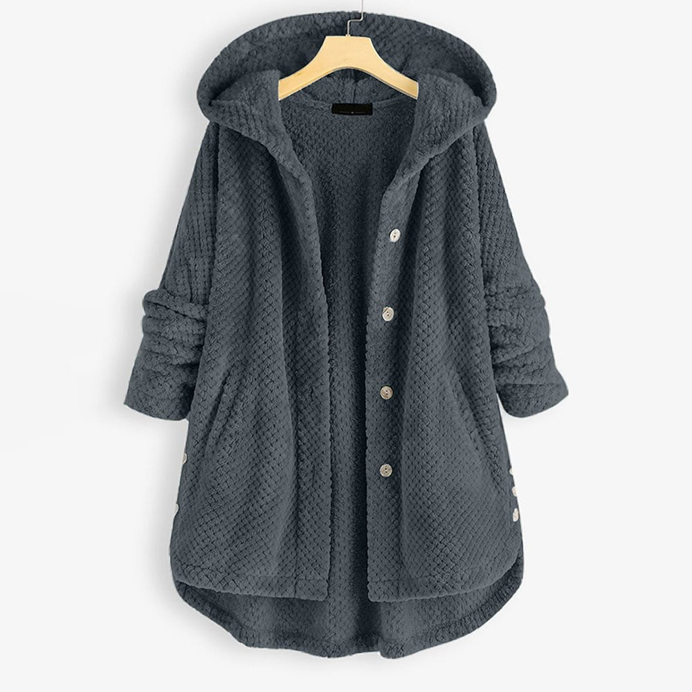 Women's fleece jacket with a reversible hood - product photo 3