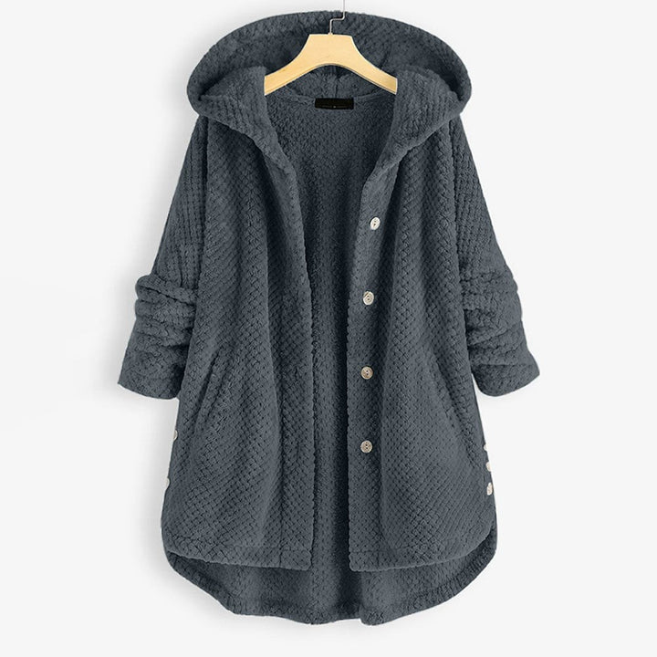 Women's fleece jacket with a reversible hood - product photo 3