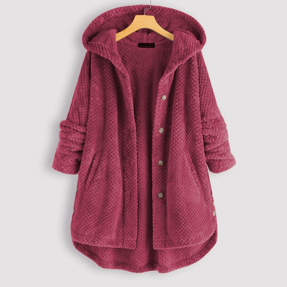 Women's fleece jacket with a reversible hood - product photo 4