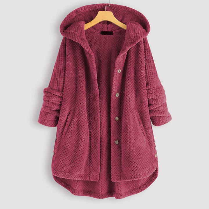 Women's fleece jacket with a reversible hood - product photo 4