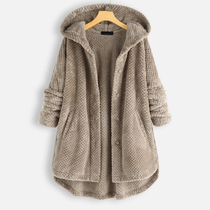 Women's fleece jacket with a reversible hood - product photo 5