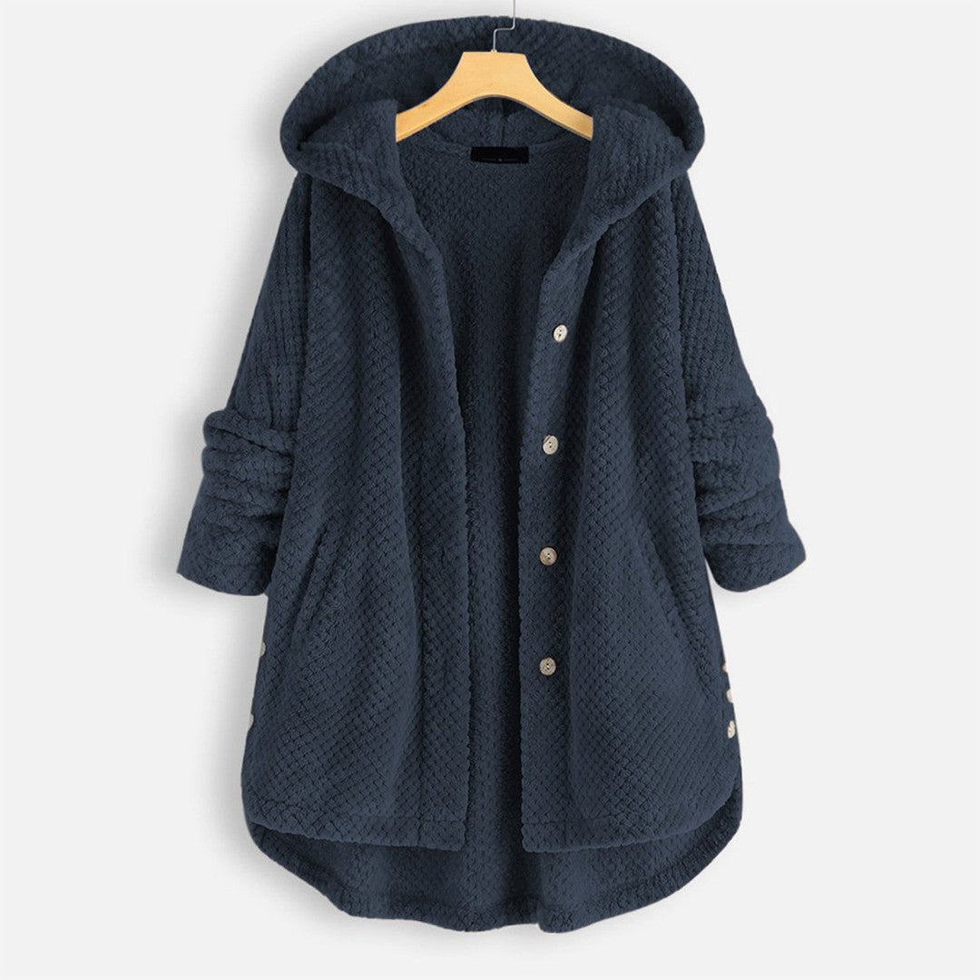 Women's fleece jacket with a reversible hood - product photo 6