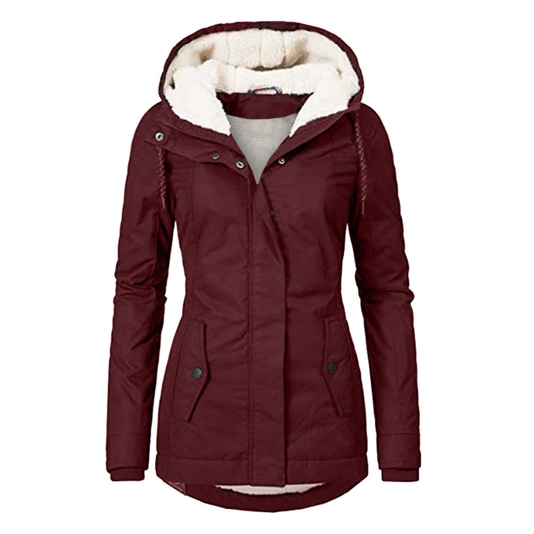 Women's fleece-lined hooded jacket - product photo 2