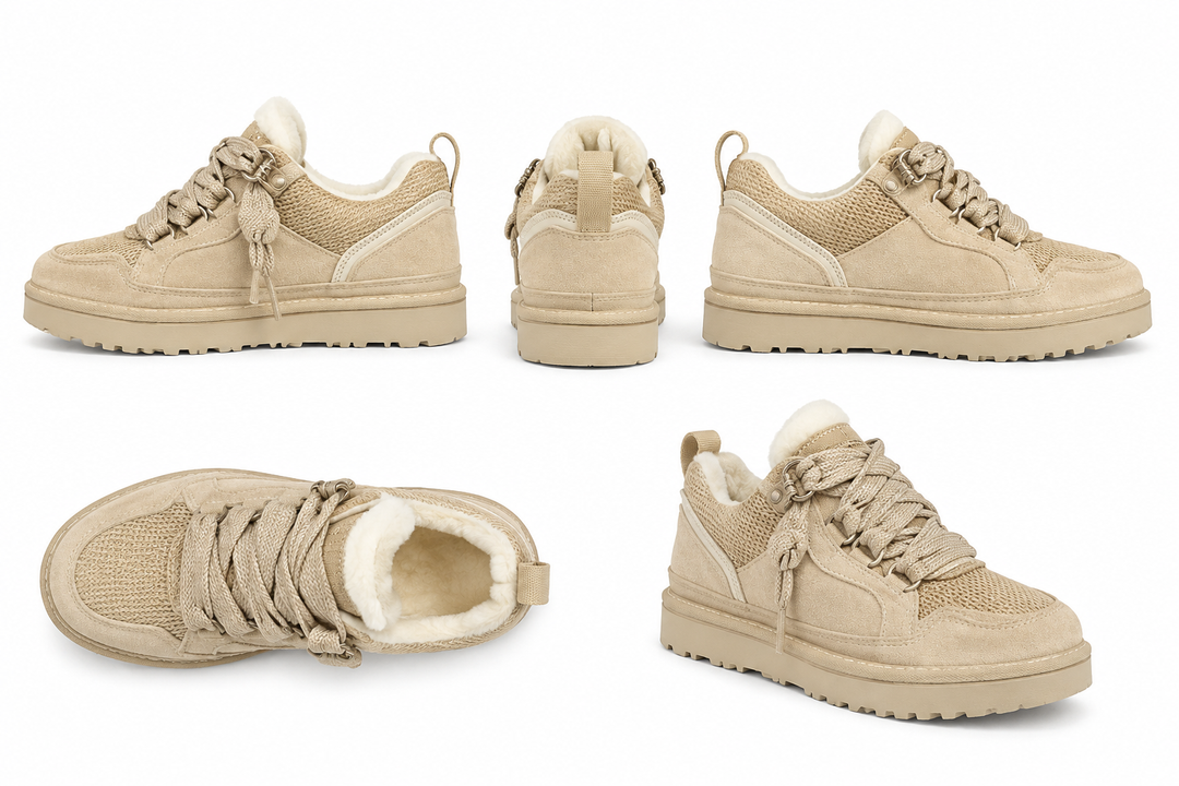 Fleece-lined platform sneaker with a lug sole - product photo 11