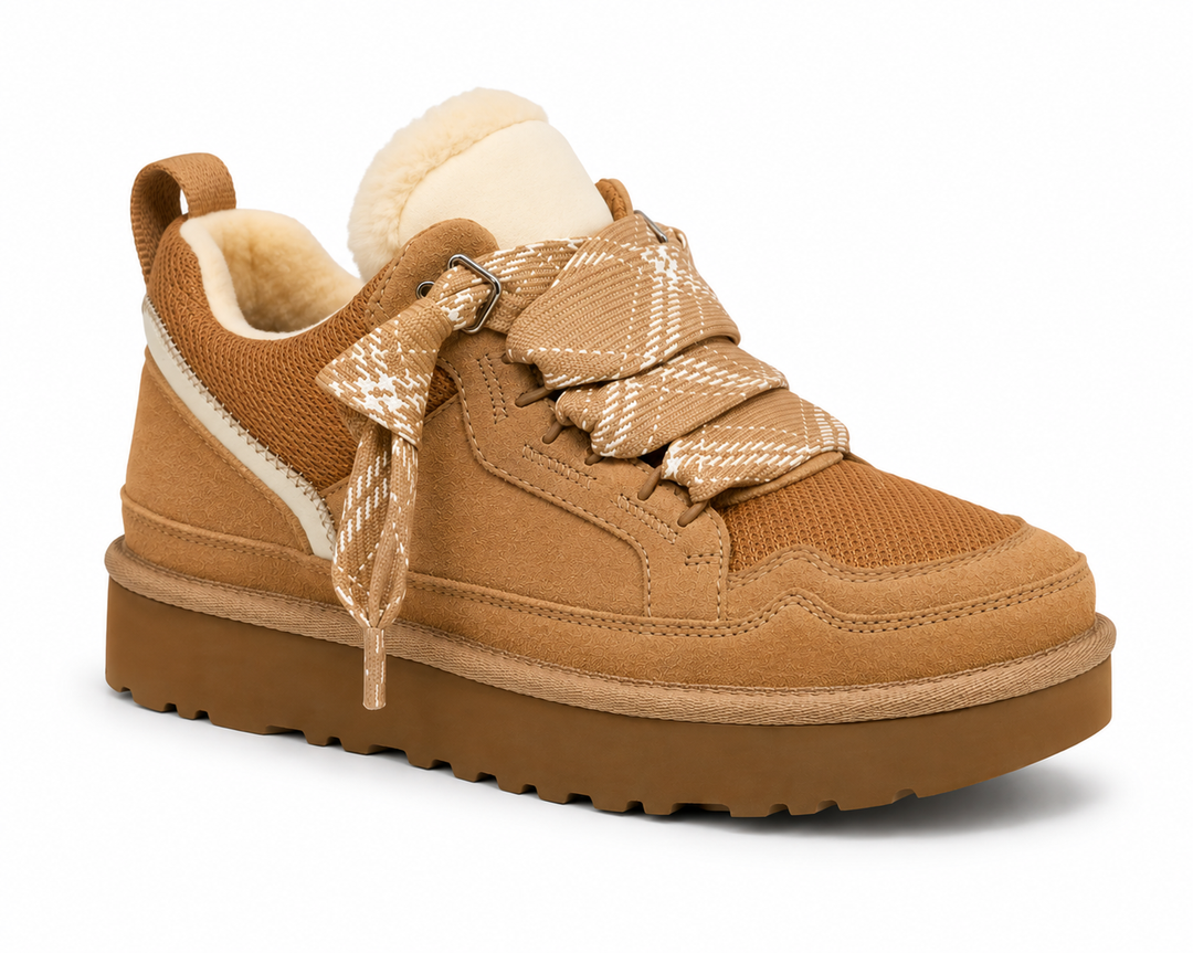 Fleece-lined platform sneaker with a lug sole - product photo 3