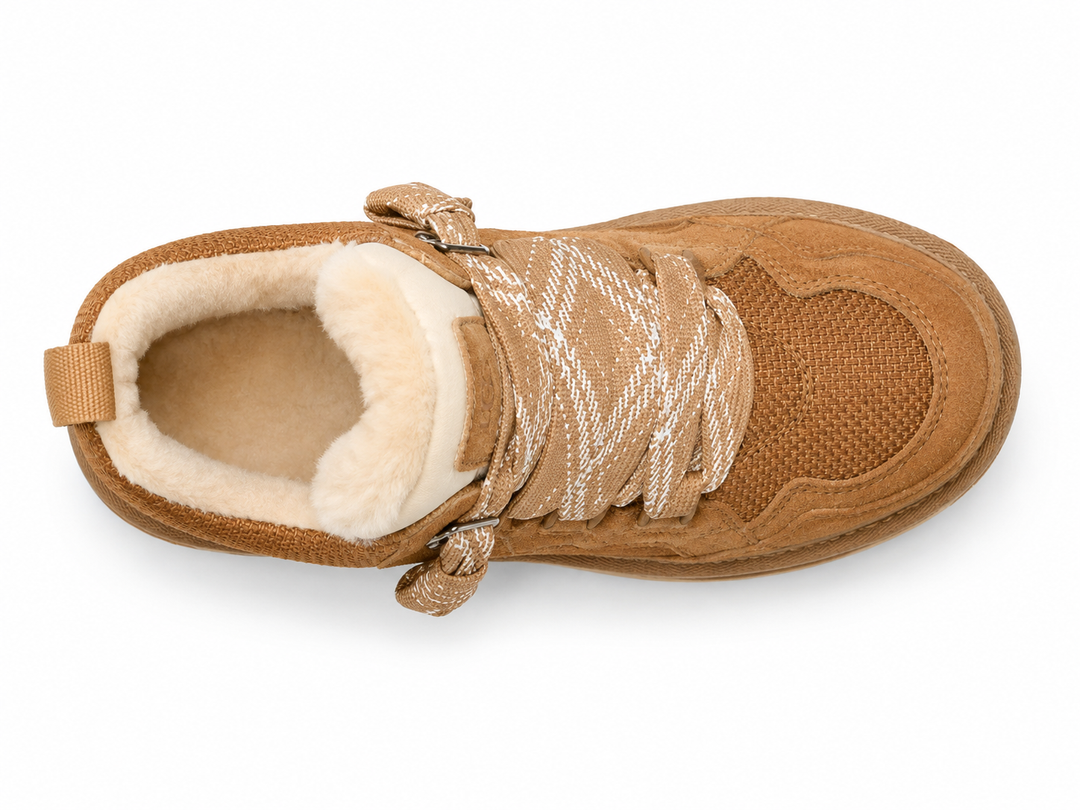 Fleece-lined platform sneaker with a lug sole - product photo 7