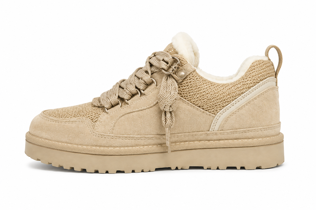 Fleece-lined platform sneaker with a lug sole - product photo 9