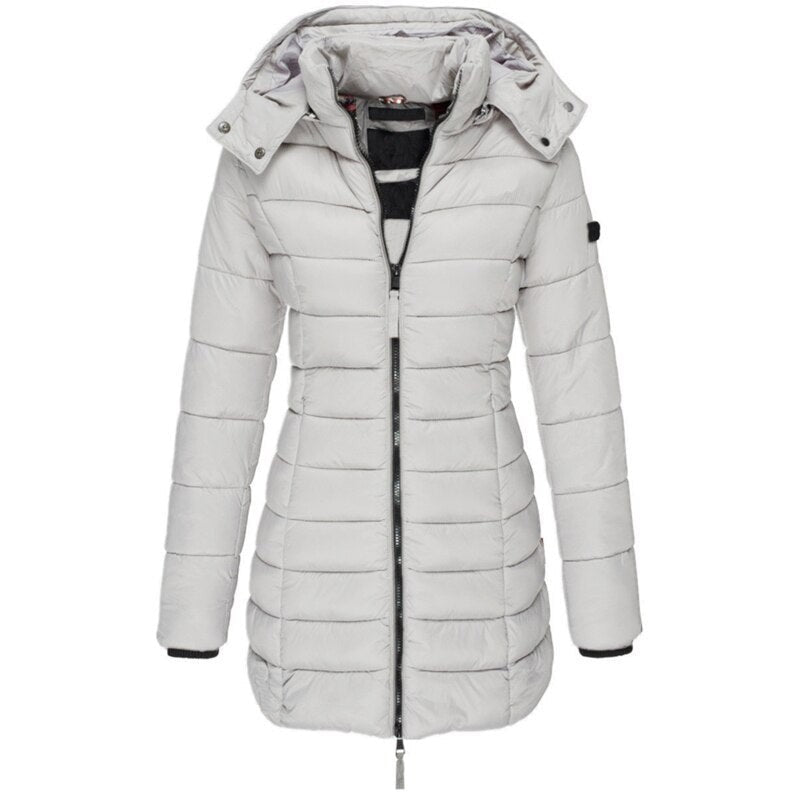 Women's hooded down jacket in a bright colour - product photo 7