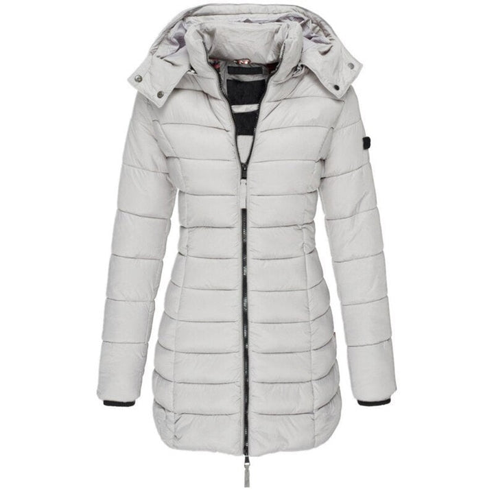 Women's hooded down jacket in a bright colour - product photo 7