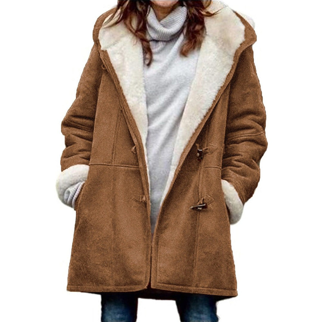 Women's hooded duffle coat - product photo 2