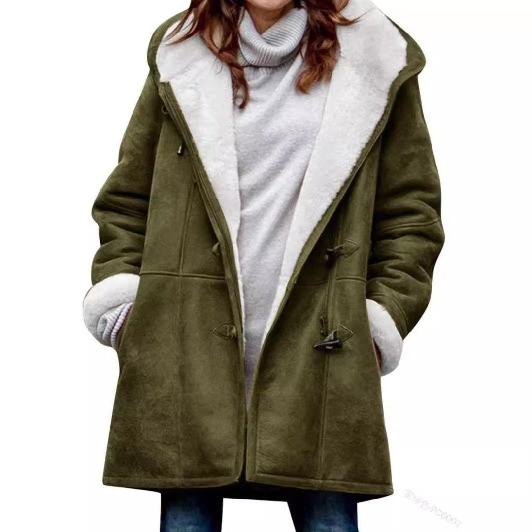 Women's hooded duffle coat - product photo 3