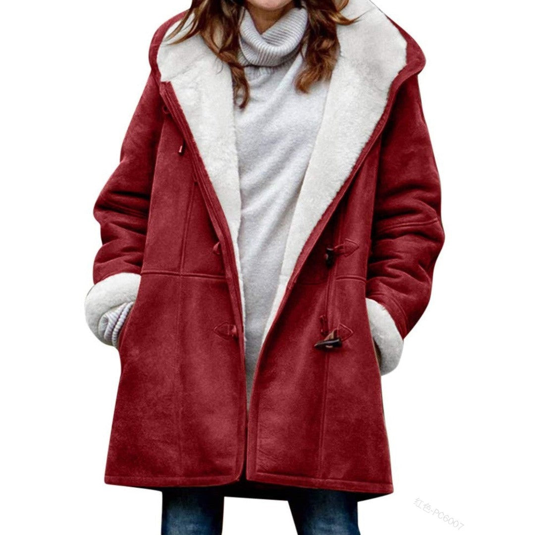 Women's hooded duffle coat - product photo 5
