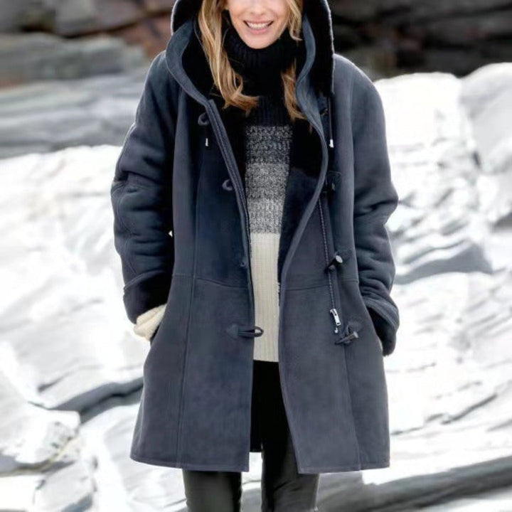 Women's hooded duffle coat - product photo 7