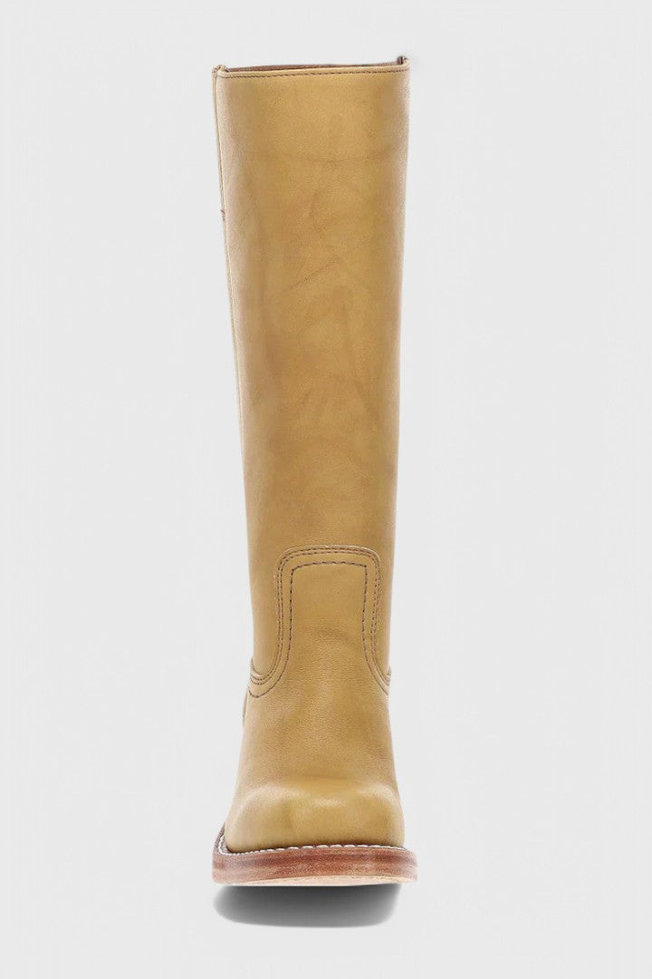 Women's knee-high leather boots with a heel - product photo 15