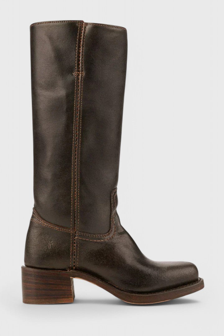 Women's knee-high leather boots with a heel - product photo 19