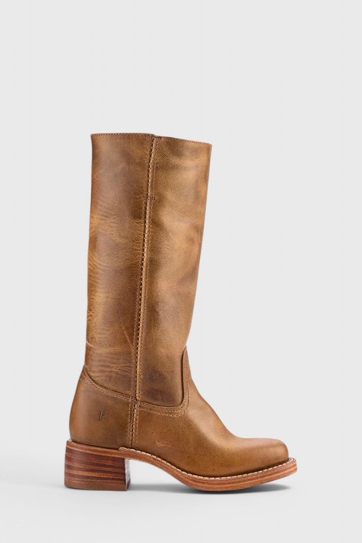 Women's knee-high leather boots with a heel - product photo 20