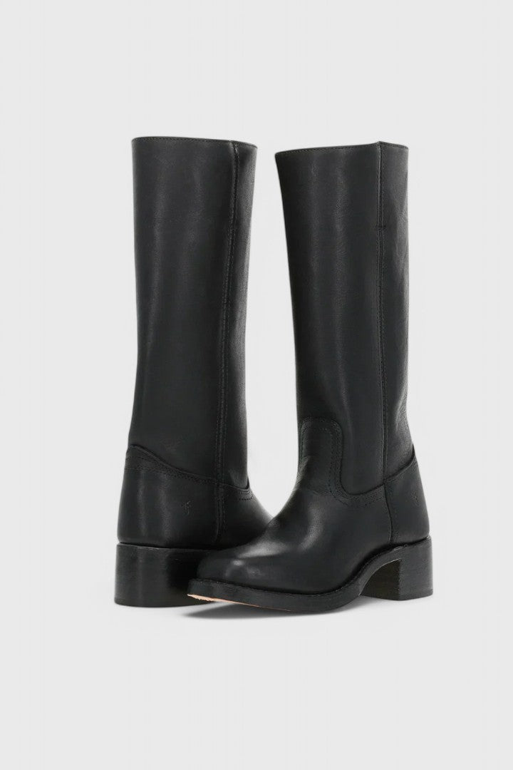 Women's knee-high leather boots with a heel - product photo 4