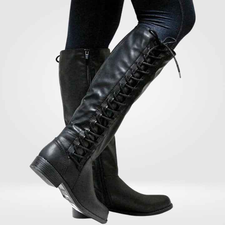 Women's knee-high lined winter boots - product photo 1