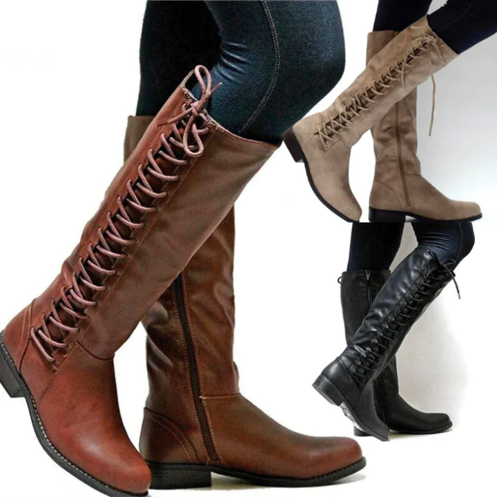 Women's knee-high lined winter boots - product photo 4