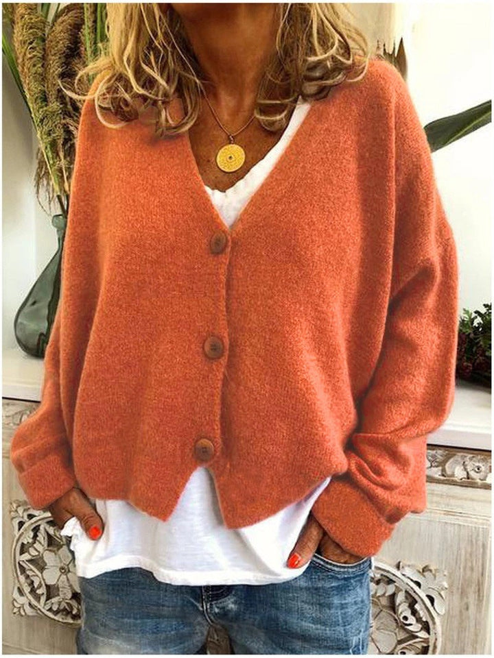 Women's knit cardigan in a bright color - product photo 1