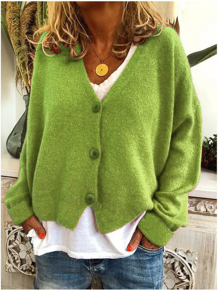 Women's knit cardigan in a bright color - product photo 2