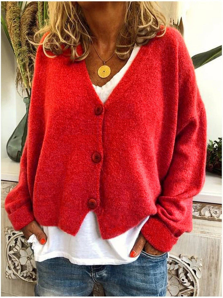 Women's knit cardigan in a bright color - product photo 3