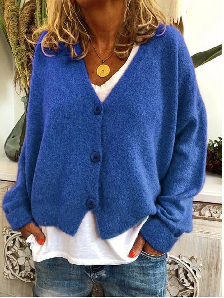 Women's knit cardigan in a bright color - product photo 5