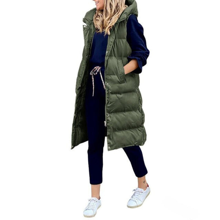Women's long padded gilet - product photo 3