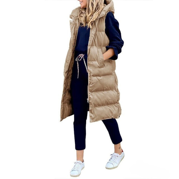 Women's long padded gilet - product photo 6