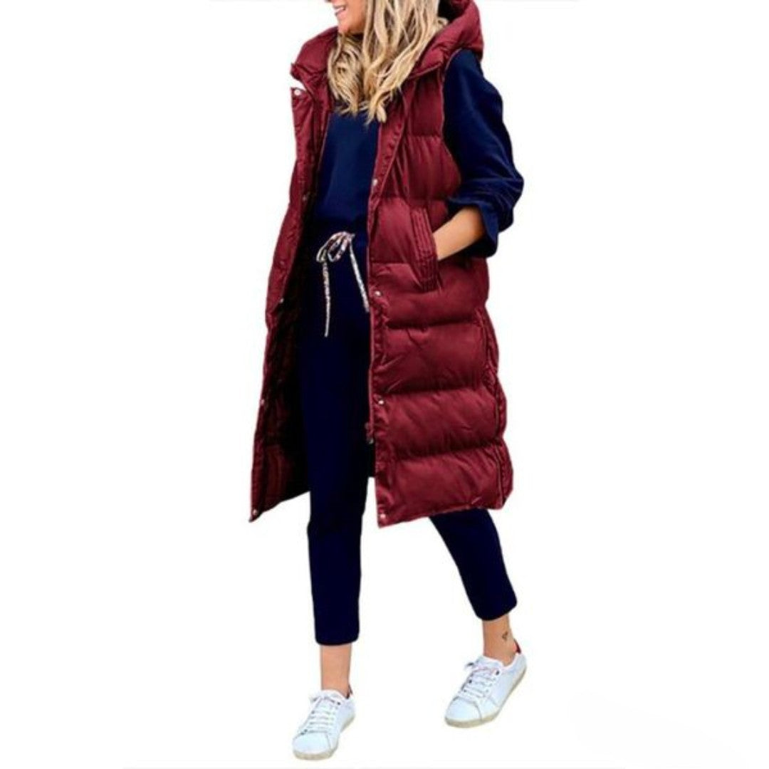 Women's long padded gilet - product photo 9