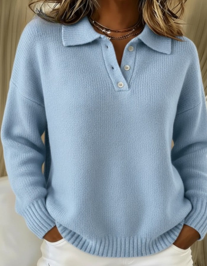 Women's polo collar sweater - product photo 1