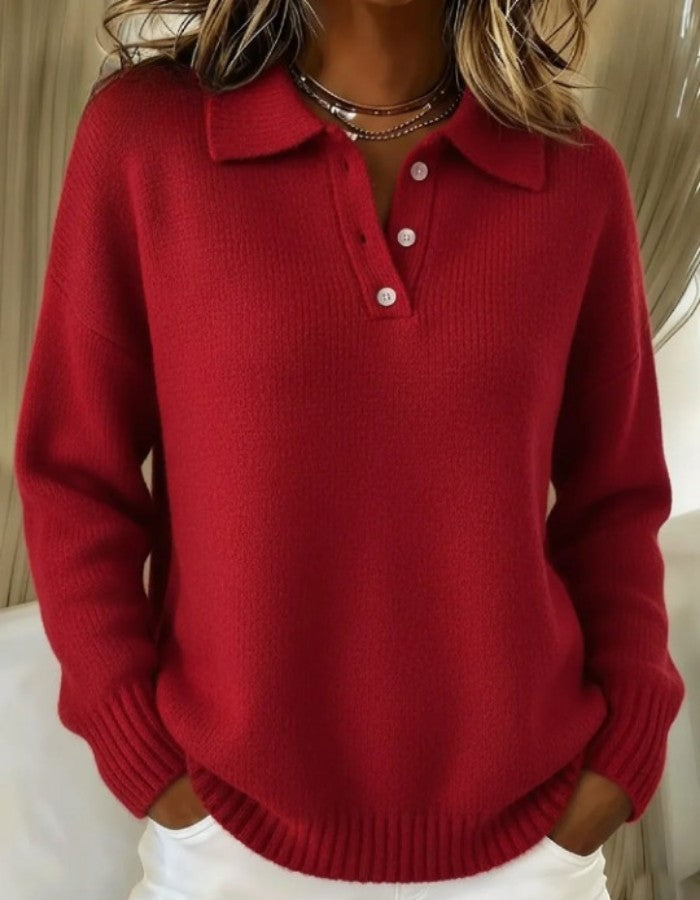Women's polo collar sweater - product photo 3