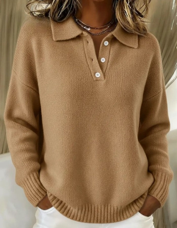 Women's polo collar sweater - product photo 4