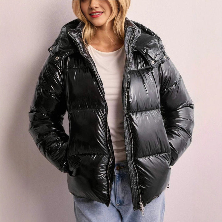 Women's quilted jacket with an adjustable hood - product photo 4
