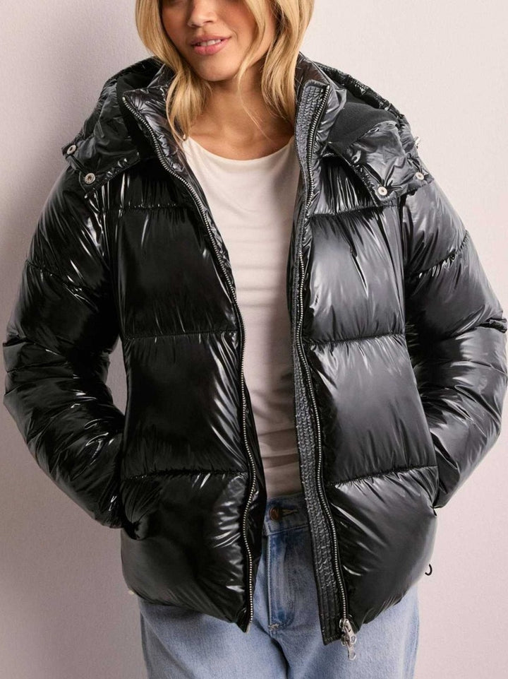 Women's quilted jacket with an adjustable hood - product photo 6