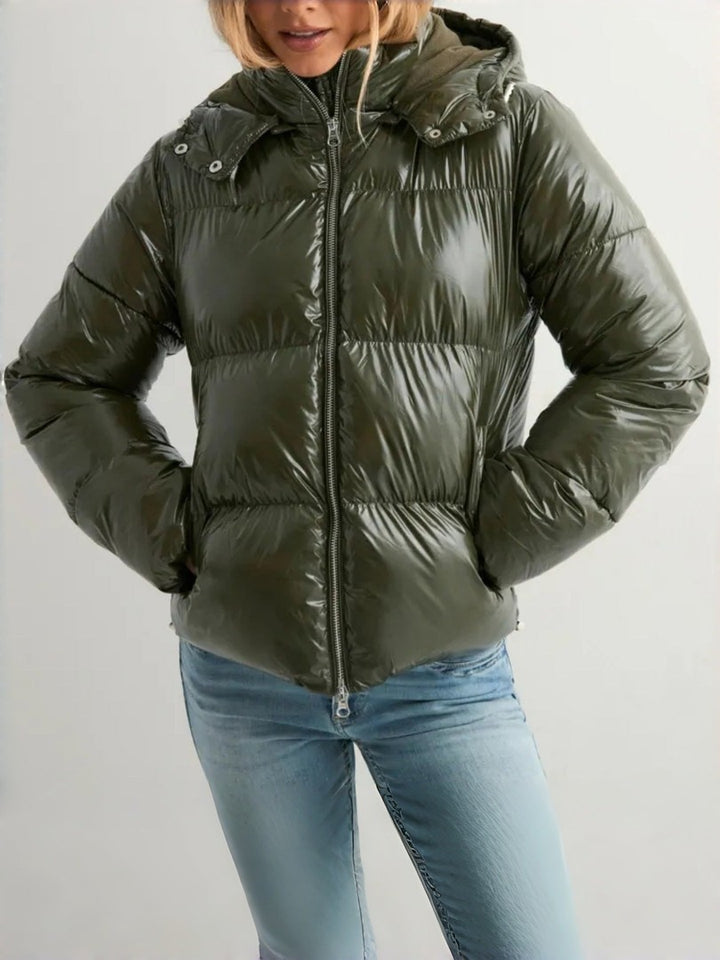 Women's quilted jacket with an adjustable hood - product photo 7