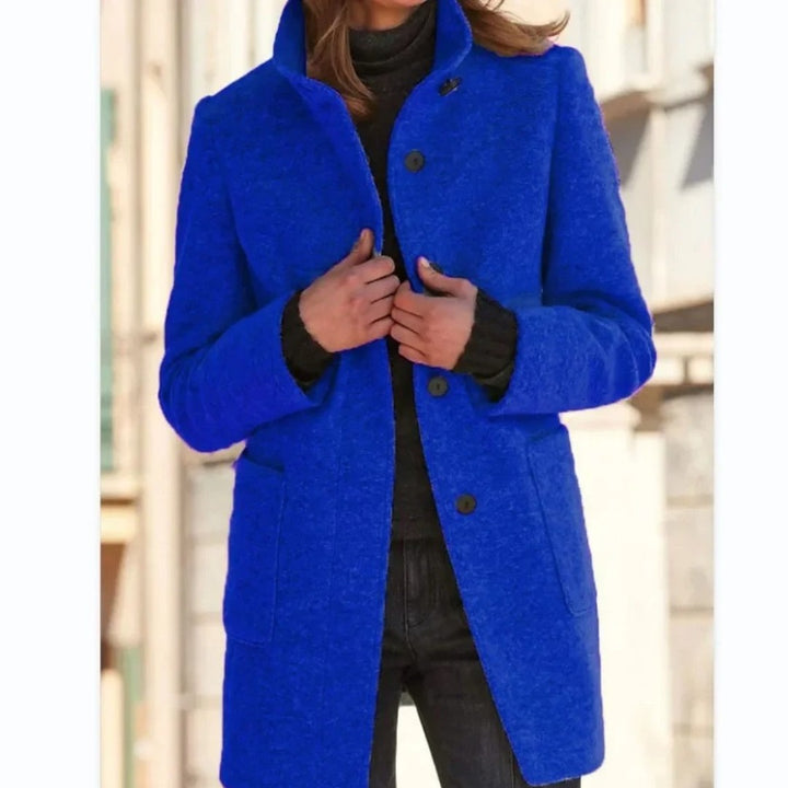 Women's quilted winter coat with a button front - product photo 10