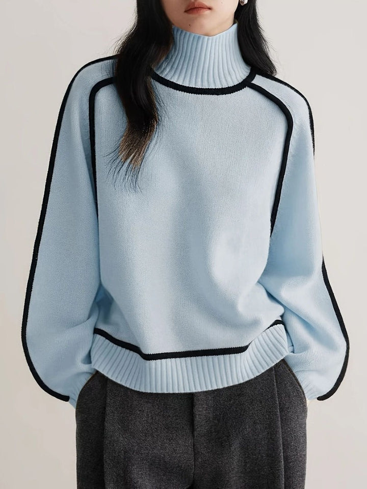 Women's roll neck sweater with contrast detail - product photo 8