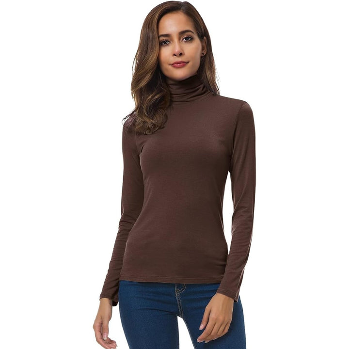 Women's slim fit lightweight turtleneck top - product photo 11