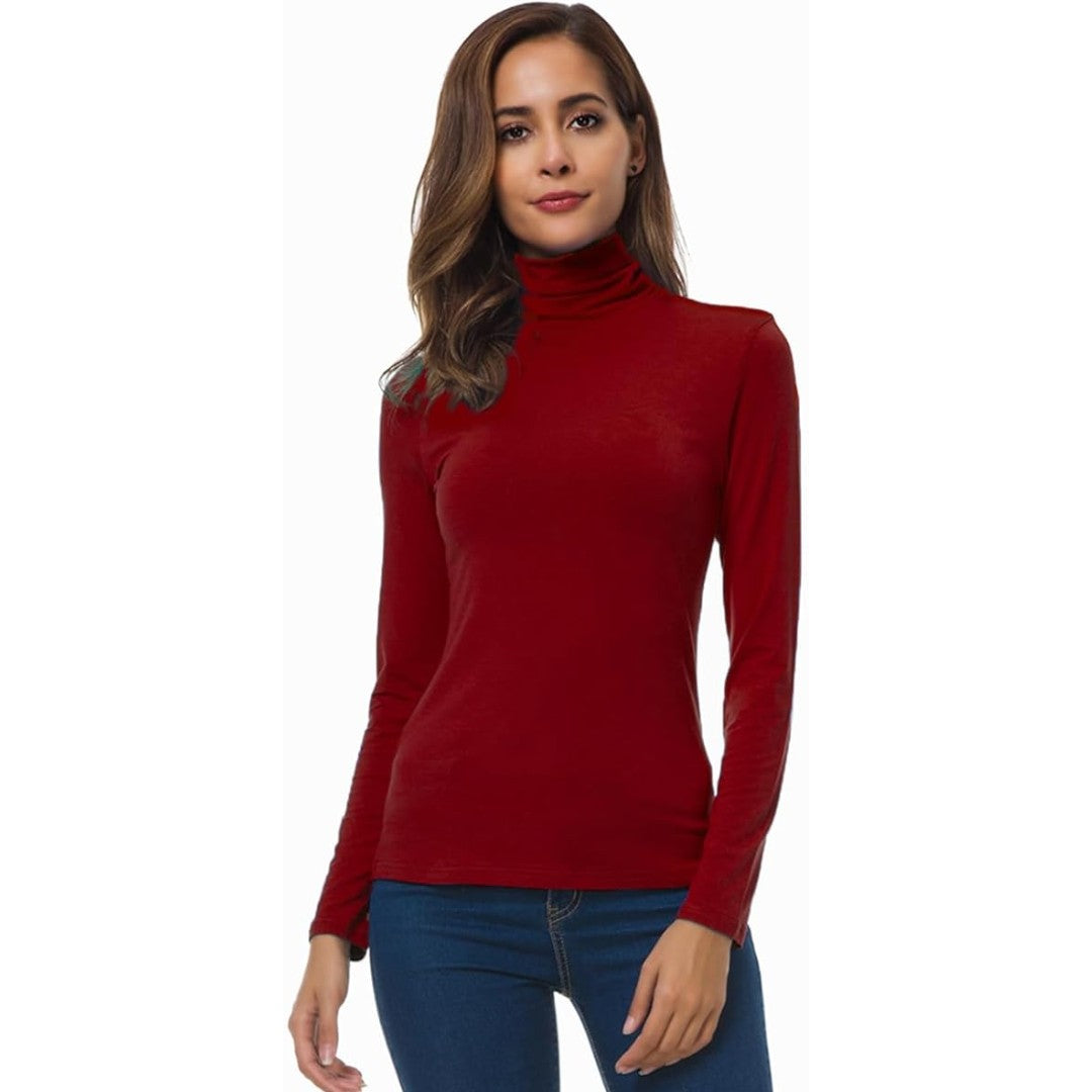 Women's slim fit lightweight turtleneck top - product photo 12