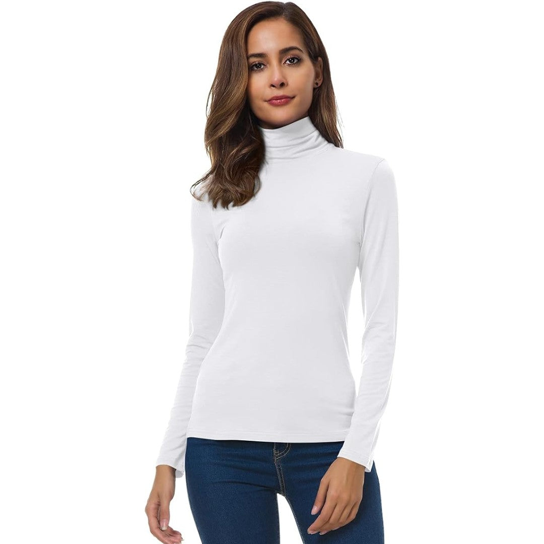 Women's slim fit lightweight turtleneck top - product photo 13